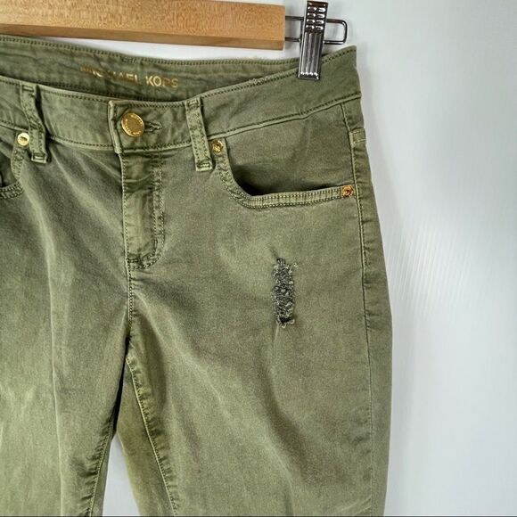 Michael Kors Pants Women's Size 4 Izzy Cropped Skinny Jeans Distressed Ladies - Picture 4 of 11